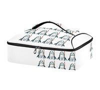 Funny Shark Area with Diving Goggles Reusable Insulated Pizza Bag, Waterproof Food Delivery Bag, with Handle Lid Leakproof Pizza Holder Tote for Hot or Cold Food
