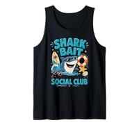 Funny Shark Bait Social Club Beach Design Summer Vibes Tank Top