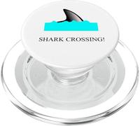 Funny Shark Crossing Shark Fin PopSockets PopGrip for MagSafe