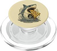 Funny Shark Eating Pizza: food Lover Humor PopSockets PopGrip for MagSafe