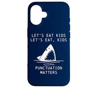 Funny Shark Let's Eat Kids Punctuation Matters Grammar Case for iPhone 16