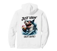 Funny Shark Lover Vibes But I Bite Beach Party Shark Summer Pullover Hoodie