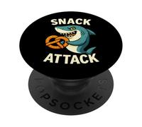 Funny Shark Pretzel Snack Attack Graphic PopSockets Adhesive PopGrip