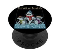 Funny Shark Scarf Hat Winter Humor Ocean Design PopSockets Adhesive PopGrip
