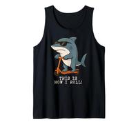 Funny Shark Scooter This Is How I Roll Boys Girls Kids Tank Top