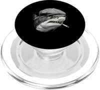 Funny Shark Smoking Cigarette Meme Mafia Ocean Predator PopSockets PopGrip for MagSafe