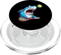 Funny Shark Tennis Racket And Ball Cartoon PopSockets PopGrip for MagSafe