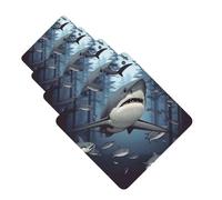 Funny Sharks Design Car Air Freshener Cards Set of 4 Pieces Long Lasting Hanging Scented Cards Auto Aromatherapy Tablets Personalized Car Fresheners Gifts for Men Women - Lavender Scent