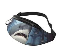 Funny Sharks Design Fanny Pack for Men Women Fashion Waist Packs Travel Crossbody Bag With Adjustable Strap Everywhere Belt Bag Waterproof Chest Bags Cycling Bum Bag Wallet
