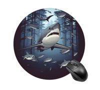 Funny Sharks Design Gaming Mouse Pad Funny Mousepad with Non-Slip Rubber Base Cute Mouse Pads for Desk for Women Small Portable Mouse Mat for Laptop Mini Computer Mousepads 7.8x7.8 Inches