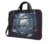 Funny Sharks Design Laptop Bag for Women Men 13 inch, 360 Protective Computer Shoulder Bag Briefcase Messenger Bags