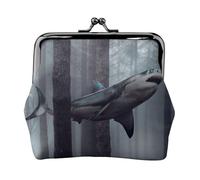 Funny Sharks Design Print Women's Mini Coin Purse Leather Wallet Pouch for Daily Use and Gifts 1PCS