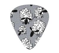 Funny Sheep,12 Pcs Guitar Pick,3 Different Thickness Plectrums for Acoustic Guitar Bass Ukulele (0.46mm 0.96mm 0.71mm)