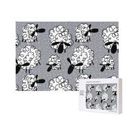 Funny Sheep,300 Pieces Wooden Jigsaw Family Game Jigsaw Puzzles for Adults Teens Home Decor