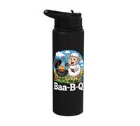 Funny Sheep BBQ Grilling Joke Cute Lamb Farm Animals Stainless Steel Insulated Water Bottle