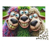 Funny Sheep Characters 1000 Pieces Extra-Thick Cardboard DIY Jigsaw Puzzle, Cognitive Development & Rehabilitation Puzzle, Leisure Activity, Premium Quality Puzzle 52x38cm/1000pcs