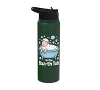 Funny Sheep Joke Bathtime Bed Time Cute Lamb Farm Animals Stainless Steel Insulated Water Bottle