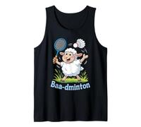Funny Sheep Joke Playing Badminton Cute Lamb Farm Animals Tank Top