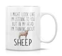 Funny Sheep Lover Thinking About or Humorous | Ceramic Coffee Mug | 11 OZ