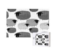 Funny Sheep On Gray Background,300 Pieces Wooden Jigsaw Family Game Jigsaw Puzzles for Adults Teens Home Decor