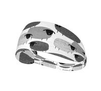 Funny Sheep On Gray Background,Sports Sweatband for Unisex Multi Headband Elastic Exercise Hairband