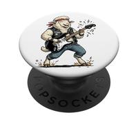 Funny Sheep Playing Electric Guitar PopSockets Adhesive PopGrip