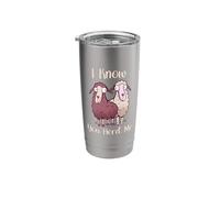 Funny Sheep Pun I Know You Herd Me Sheep Lover Stainless Steel Insulated Tumbler