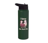 Funny Sheep Pun I Know You Herd Me Sheep Lover Stainless Steel Insulated Water Bottle