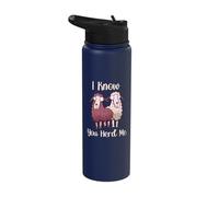 Funny Sheep Pun I Know You Herd Me Sheep Lover Stainless Steel Insulated Water Bottle