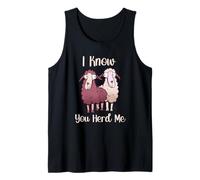 Funny Sheep Pun I Know You Herd Me Sheep Lover Tank Top