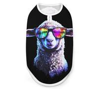 Funny Sheep with Glasses Cute Cute Pet Supplies Soft Dog Sweaters Printing for Dogs Puppy Cats XL