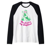 Funny Shepherd Sunglasses Psalm 23 Christian Streetwear Raglan Baseball Tee