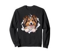 Funny Shetland Sheepdog Peeking Cute Dog Lover Mom Dad Sweatshirt