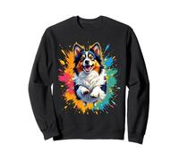 Funny Shetland Sheepdog Splash Art Shetland Sheepdog Lovers Sweatshirt
