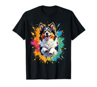 Funny Shetland Sheepdog Splash Art Shetland Sheepdog Lovers T-Shirt