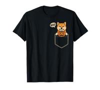 Funny Shiba Inu Halloween Shiba Inu Dog Pocket Boo T-Shirt