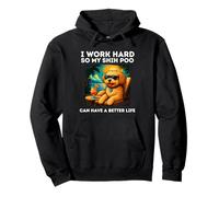 Funny Shih Poo Dog Design I Work Hard Shih Poo Lovers Pullover Hoodie