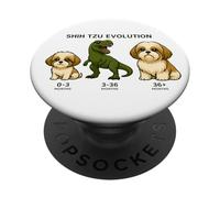 Funny Shih Tzu Evolution Dinosaur Mom Dad Kids PopSockets Adhesive PopGrip