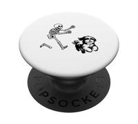 funny Shih Tzu running Skeleton halloween PopSockets Adhesive PopGrip