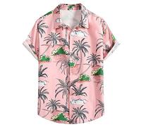 Funny Shirts for Men Festival Clothes, Artistic and Fresh Style Loose Fit Light and Elegant with Buttons Rich Layered Prints Vacation Soft and Chic Against the Skin