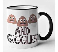 Funny Shits and Giggles Mug - Birthday/Christmas Gift (Black)
