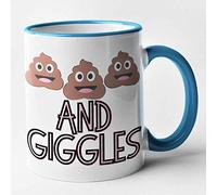 Funny Shits and Giggles Mug - Birthday/Christmas Gift (Blue)