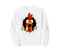 Funny Shocked Chicken Rooster Cracks Mug Wall Crazy Farm Sweatshirt