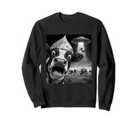 Funny Shocked Cow UFO Abduction Conspiracy Theories Alien Sweatshirt