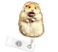 Funny Shocked Hamster Nurse Badge Reel Clip for ER ICU Pediatric Emergency