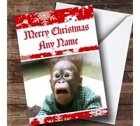Funny Shocked Monkey Christmas Card - Personalised | Christmas Card | Funny Christmas Card | Joke Christmas Card
