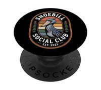 Funny Shoebill Stork Bird Social Club PopSockets Adhesive PopGrip