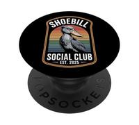 Funny Shoebill Stork Bird Social Club PopSockets Adhesive PopGrip