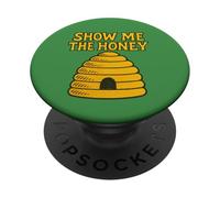 Funny Show Me The Honey Beekeeper Honeybee Design PopSockets Adhesive PopGrip
