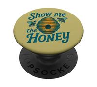 Funny Show Me The Honey Beekeeper Honeybee Design PopSockets Adhesive PopGrip